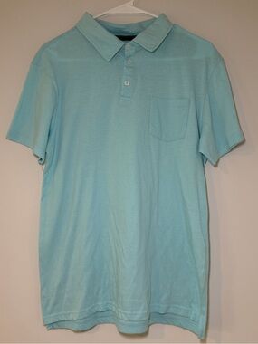 Blue Crown Light Blue & Mint Green Pocket Polo Shirt Men’s Medium